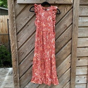 Maxi summer dress in warm floral print